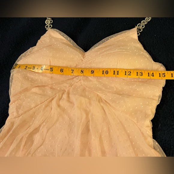 Soft Pink Rhinestone & Polka Dot Formal Homecoming Dress Size Small - Picture 6 of 9